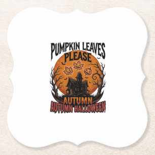 Posavasos De Papel Camisa de calabaza de otoño con hojas de otoño esp