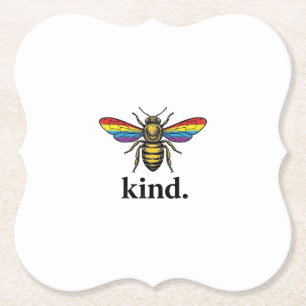 Posavasos De Papel Camisa Diseño Vintage Arcoíris Ala Abeja Amable (2