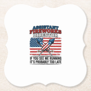 Posavasos De Papel Camisa Divertida Patriótica Director de Fuegos Art