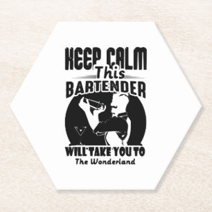 Posavasos De Papel Camisas de barman - Mantén la calma esta camiseta