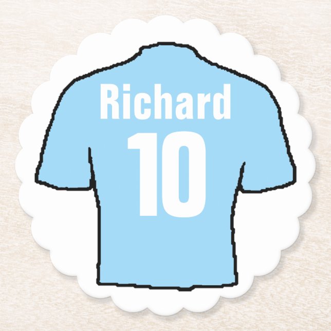 Posavasos De Papel Camisas de hinchas de fútbol a personalizar. (Anverso)