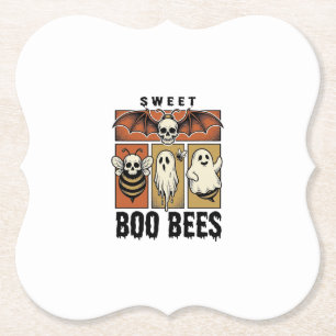 Posavasos De Papel Camiseta Abeja Fantasma Pun Halloween Grabado Vint