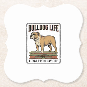 Posavasos De Papel Camiseta Amante del Bulldog Arte de Perro Grabado