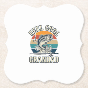 Posavasos De Papel Camiseta Atardecer Vintage Pesca Abuelo Genial Car