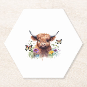 Posavasos De Papel Camiseta Clásica de Cow para bebés en Highland