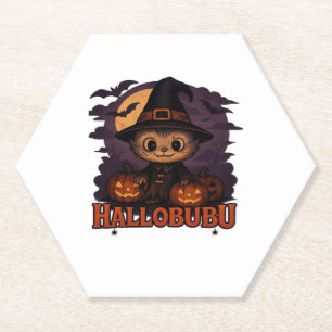 Posavasos De Papel Camiseta clásica de Ilustracion Cat Boo de Hallowe