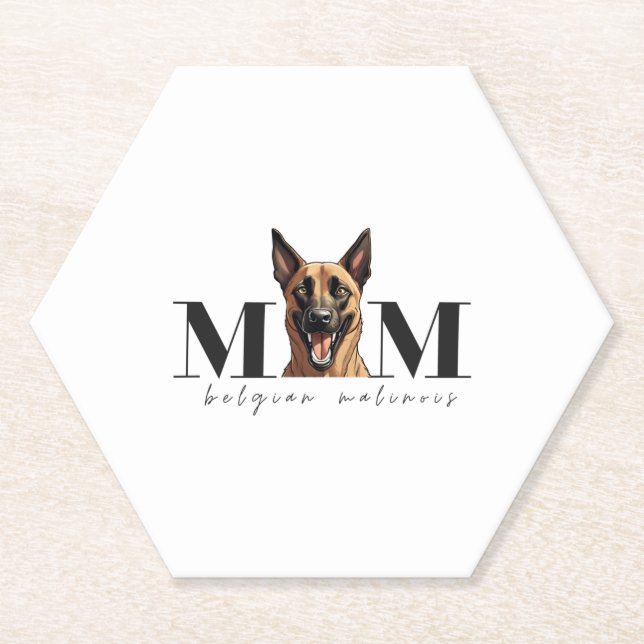 Posavasos De Papel Camiseta clásica de Perro Mom MALINOIS (Anverso)