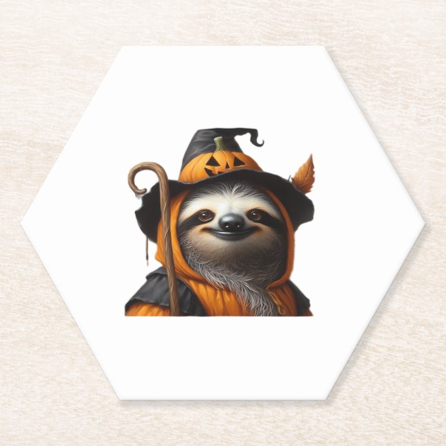 Posavasos De Papel Camiseta clásica Sloth Halloween (Anverso)