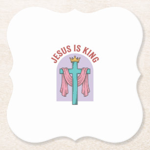 Posavasos De Papel Camiseta cristiana vintage corona cruz Jesús es re