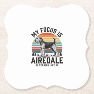 Posavasos De Papel Camiseta de Airedale Terrier Amante de Perros Vint