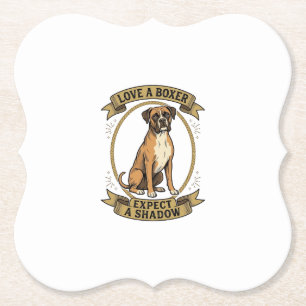 Posavasos De Papel Camiseta de Amante de Perro Boxer Grabado Vintage 