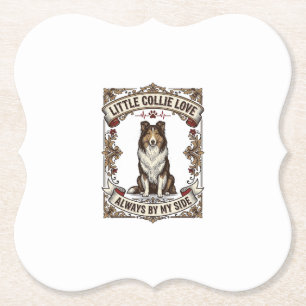 Posavasos De Papel Camiseta de Amante de Perro Collie con Cita de Gra