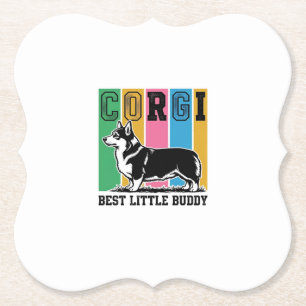 Posavasos De Papel Camiseta de amor Corgi Grabado Vintage Silueta de