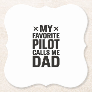 Posavasos De Papel Camiseta de Avión Vintage Mi Piloto Favorito Me Ll