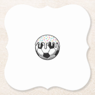 Posavasos De Papel Camiseta de Balón de Fútbol con Hielo que Gotea Vi