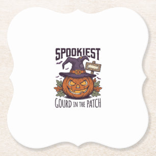 Posavasos De Papel Camiseta de Calabaza Espeluznante Grabado Vintage 