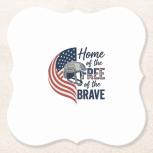 Posavasos De Papel Camiseta de casco valiente patriótica de la casa d