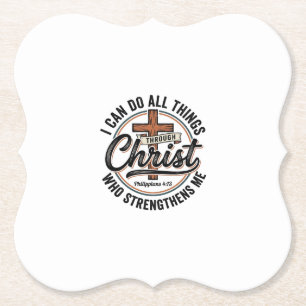 Posavasos De Papel Camiseta de cita vintage Christian Philippians 4_1
