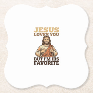 Posavasos De Papel Camiseta de diseño vintage divertido Jesús te ama_