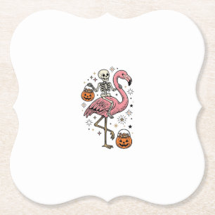 Posavasos De Papel Camiseta de dulces de Halloween de flamenco montan