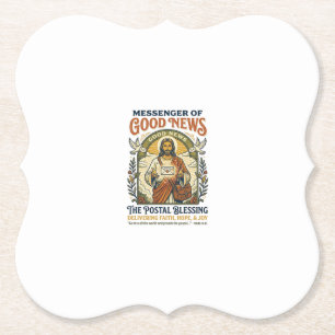 Posavasos De Papel Camiseta de entrega de trabajador postal de Jesús 