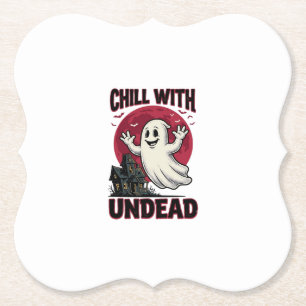Posavasos De Papel Camiseta de Fantasma de Halloween Diseño de Zombie