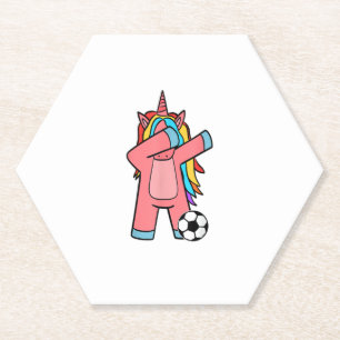 Posavasos De Papel Camiseta de fútbol chica mujeres fútbol unicornio 