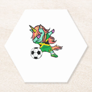 Posavasos De Papel Camiseta de fútbol de Jamaica Unicornio Dab Jamaiq