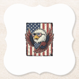Posavasos De Papel Camiseta de Gafas de Sol Águila Patriótica Vintage
