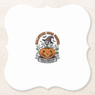 Posavasos De Papel Camiseta de grabado vintage de fantasma de calabaz