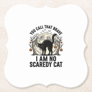 Posavasos De Papel Camiseta de grabado vintage de gato asustado de Ha