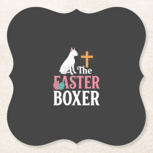 Posavasos De Papel Camiseta de grabado vintage de perro boxeador de P