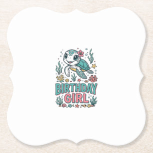 Posavasos De Papel Camiseta de grabado vintage de tortuga marina chic