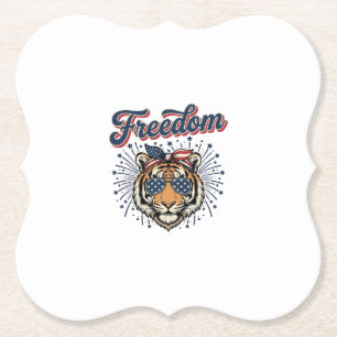 Posavasos De Papel Camiseta de grabado vintage patriota Tigre de la L