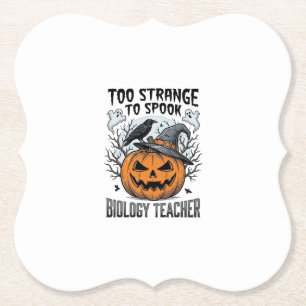 Posavasos De Papel Camiseta de Halloween para profesor de biología Cu