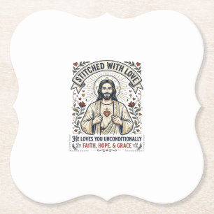 Posavasos De Papel Camiseta de Jesús cosiendo acolchado Gráfico crist
