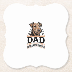 Posavasos De Papel Camiseta de padre de Airedale Terrier vintage_1