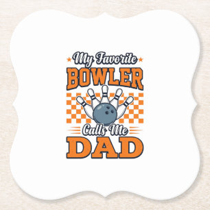 Posavasos De Papel Camiseta de Papá de Bolos Mi Bolichista Favorito M