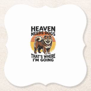 Posavasos De Papel Camiseta de perro Chow Chow Heaven Tributo Grabado