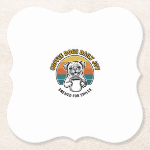 Posavasos De Papel Camiseta de perro de café Diseño de taza de cachor