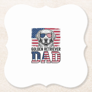 Posavasos De Papel Camiseta de perro vintage patriótica de papá Golde