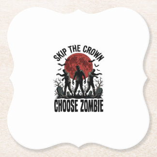 Posavasos De Papel Camiseta de Princesa Zombie Horror Vintage Gráfico