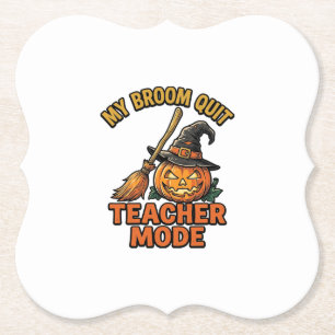 Posavasos De Papel Camiseta de profesor de Halloween divertido diseño