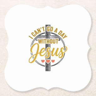 Posavasos De Papel Camiseta de tipografía cristiana de la cruz de Jes