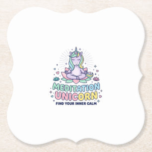 Posavasos De Papel Camiseta de tipografía negrita Unicornio Meditació