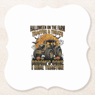 Posavasos De Papel Camiseta de Tractor de Halloween Divertida Bruja d
