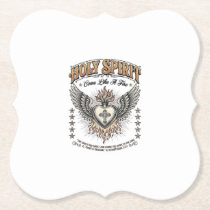 Posavasos De Papel Camiseta del Corazón Alado del Grabado Vintage del