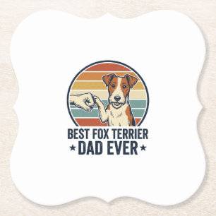 Posavasos De Papel Camiseta del Mejor Papá de Fox Terrier Vintage Ama