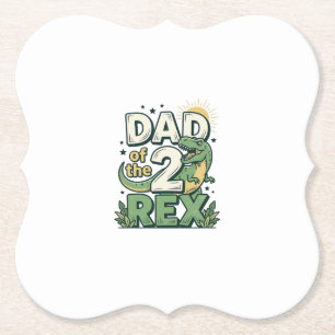 Posavasos De Papel Camiseta diseño padre de los 2 Rex Dinosaurio Padr