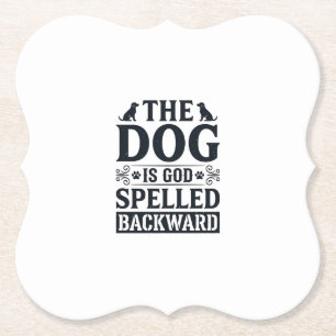 Posavasos De Papel Camiseta Diseño Perro Antiguo Es Dios Deletreado A
